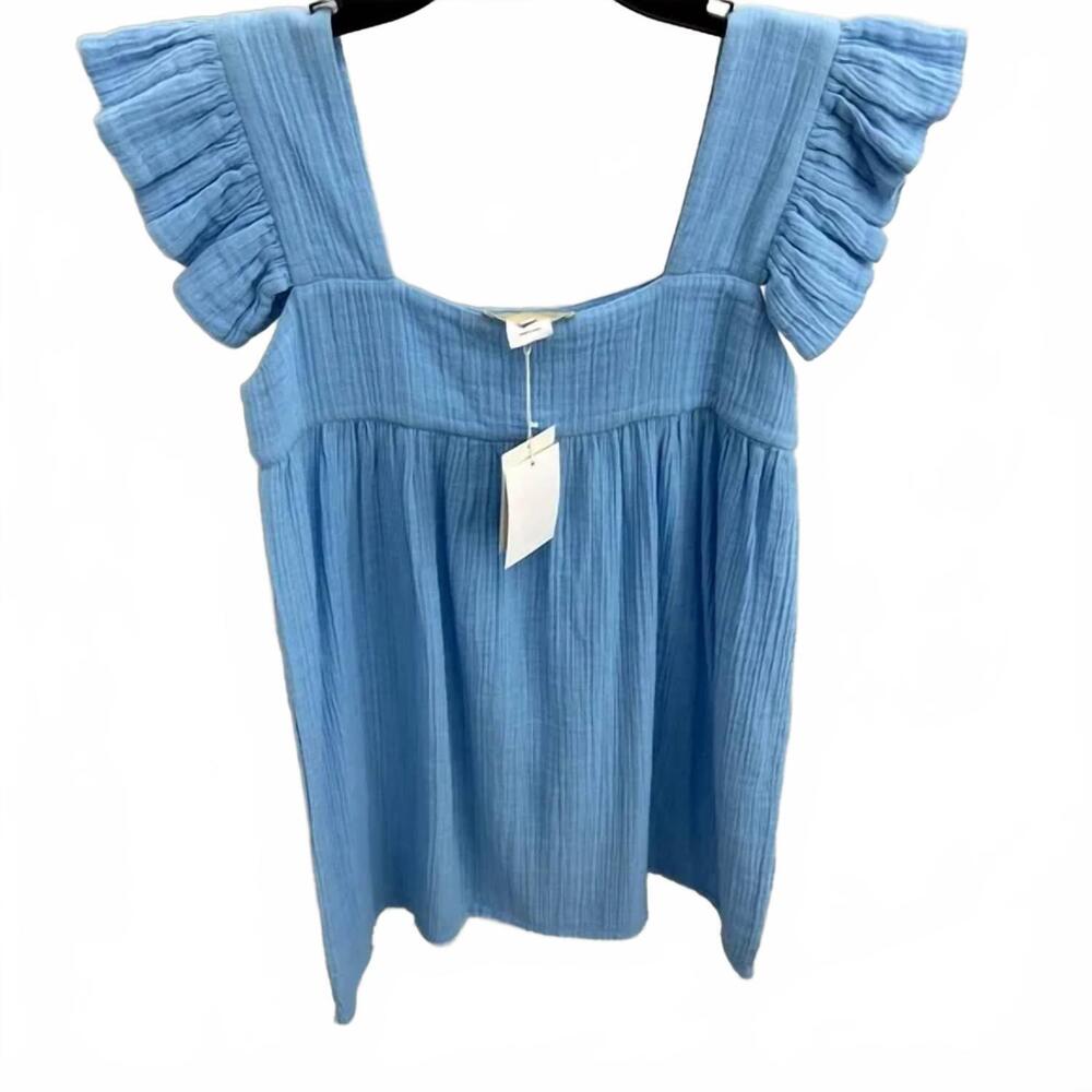 NEW ANAAK women's cassi ruffle babydoll dress in blue bell